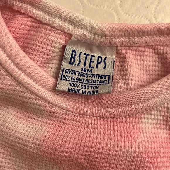 B Steps tie dye pink and white thermal long sleeve shirt and pants set - Picture 6 of 8